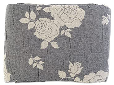 HomeLife Telo Copridivano Grigio con Rose [260X280] Made in Italy | Telo Copritutto ideale come Copriletto Matrimoniale Cotone/Coperta Matrimoniale Leggera | Plaid per Divano Letto Matrimoniale