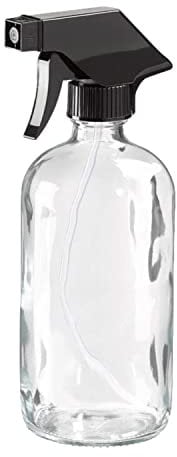 Elliott Botella de cristal transparente de 480 ml, fabricada con vidrio reciclado y con un mecanismo de pulverización de acción de gatillo de bloqueo, ideal para su uso para limpieza, riego de plantas y muchos otros usos