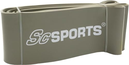 ScSPORTS® Fitnessband - Extra Lang, 2m, Elastisch, Nachhaltig, aus Natürlichem Latex - Gymnastikband, Trainingsband, Theraband, Widerstandsband für Krafttraining, Yoga, Pilates (Grau)
