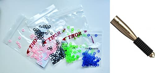 THOR-DARTS Dart Silikonringe für 2BA Gewinde an Darts Alu-Schäften und Conversion Points, pink Gummiringe, O-Ringe + Aufzieher Mission (+ Mission-Aufzieher, pink)