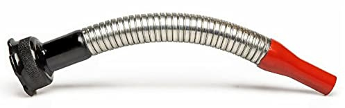 Ama Beccuccio di Ricambio per Taniche con Tappo a Vite – Tubo Flessibile in Metallo Lungo 31 cm per Travaso Carburante, con Filtro Interno e Canale di Sfiato