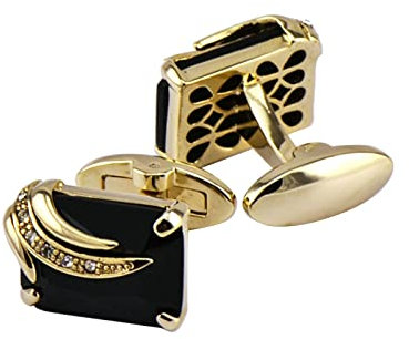 Whoiy Manschettenknöpfe Rosegold Gravur, Manschettenknöpfe Herren Gravur Hochzeit Vergoldet Rechteckig Zirkonia für Männerkostenlos Gravieren