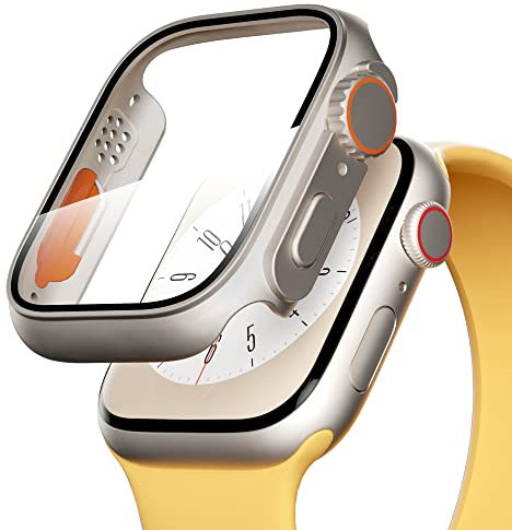 PZOZ Hülle Kompatibel mit Apple Watch Series 7/8 45mm mit Displayschutz, iWatch Sehr stark PC Schutzhülle, All-Around Schutz Case für Apple Watch Series 7/8(45mm)