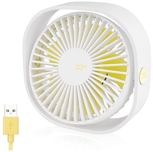 BSVI Desk Fan Portable Personal Desktop Mini Cooling Micro with Cable USB Powered 3 Speeds Quiet Small Table Fan for Home Office Study reading Bedroom Indoor Car Outdoor Travel
