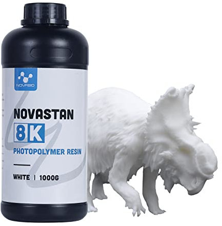 NOVA3D 8K Mattes 3D Harz 405 nm UV 3D Drucker Photopolymer Harz für LCD DLP 3D Harz Drucker Weiß, 1000g (Weiß)