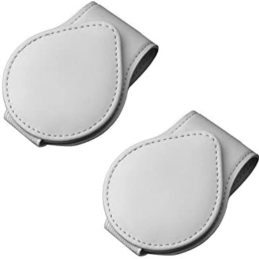 Taicols 2 Stück Brillenhalter für Auto Sonnenblende, Auto Brillenhalter, Universal Leder Brillenhalter für Auto, Sonnenbrillen Halterung Magnetische Sonnenbrillenhalter, Ticket Karten Clip (Grau)