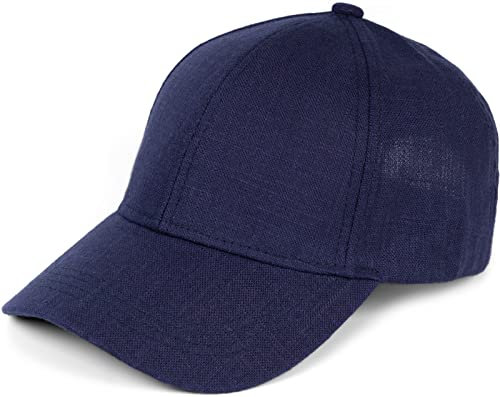 styleBREAKER Unisex Leinen Baseball Cap | Verstellbare 6-Panel Basecap mit gebogenem Schirm | Atmungsaktive Sommer Mütze mit Metallschnalle | Leicht, Bequem & Stilvoll, Farbe:Dunkelblau