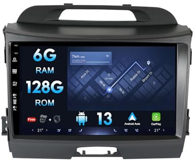 MISONDA 2 DIN Android 13 Autoradio Stereo 8 Core para Kia Sportage R 2011-2016-[Incorporado CarPlay/Android Auto/DSP] Soporte GPS/RDS/Dab/Control del Volante/BT -6G+128G
