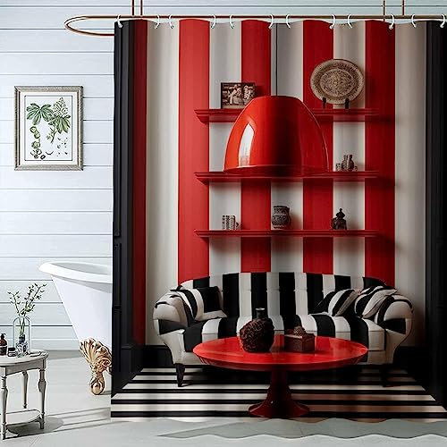 JOSUE Duschvorhang Grau, Gelb duschvorhang Wasserabweisend Badewanne Vorhang aus Polyester Waschbar Badvorhang mit 12 Duschvorhängeringen - 180x200cm