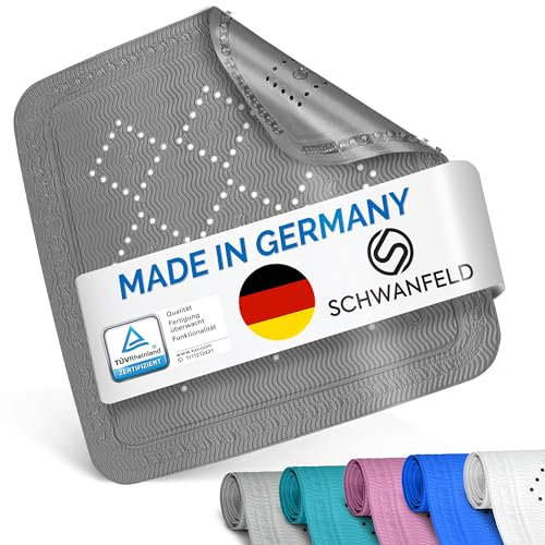 Schwanfeld® [55 x 55cm] Duschmatte rutschfest [EXTRA SICHER] - inkl. extra starken Saugnäpfen - Duschmatte BPA frei - Antirutschmatte dusche (Made in Germany) - sichere Duscheinlage rutschfest
