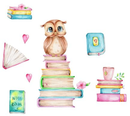 iMagitek Eule Leseecke Wandaufkleber Wandsticker für Kinderzimmer, Spielzimmer, Klassenzimmer, Bibliothek, Kinderzimmer