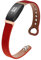 Wongeto Lederarmbänder, kompatibel mit Fitbit Inspire 2/HR/Inspire, echtes Leder, Schnellverschluss-Armband für Fitness-Tracker, Damen und Herren, Rot