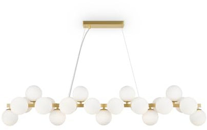 MAYTONI DALLAS Pendelleuchte Gold – Hängelampe 25-flammig – Moderne Deckenlampe für Wohnzimmer, Esszimmer, Küche – Deckenlampe Glaskugeln – G9, 28 W