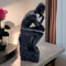 FUNSXBUG 25,4 cm große Kunstharz-Statue Denkender Mann Skulpturen Sammelfigur Wohnkultur Wohnzimmer Dekoration (schwarz), SKZ999