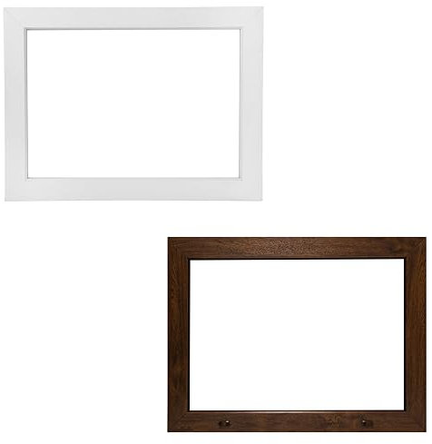 Kunststoff/Keller/Hallen/Garagen/Wirtschaftsraum/Gartenhaus Holzoptik PVC FIX Festverglasung Fenster Fest SALAMANDER 2-Fach Verglasung Innen Weiss Außen Nussbaum 50x40cm 500x400mm Hersteller