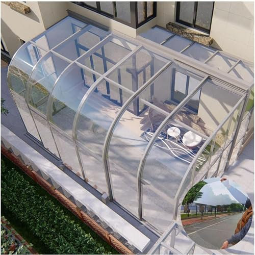 JIAHESHYP Greenhouse Outdoor Daylighting Panels, Polycarbonate Roofing Sheet, Easy to Cut UV Protection Rainproof, Roof Cladding for Outdoor Door Canopy Balcony Greenhouse (Size : 4x6.6ft)