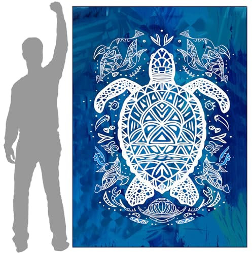 LXTOPN Strandtuch groß, Mikrofaser Strandtuch XXL, Handtuch 145 x 200cm für Schwimmen Strand Reise Sport Fitness - Schildkröten