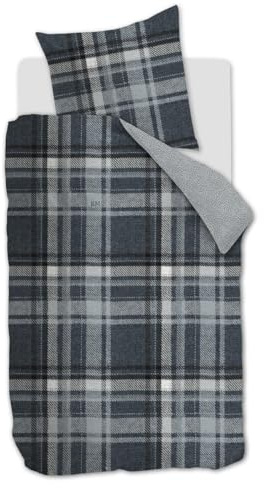 Riviera Maison Renforcé-Bettwäsche-Garnitur Cozy Check Farbe Blue Größe 135x200+80x80