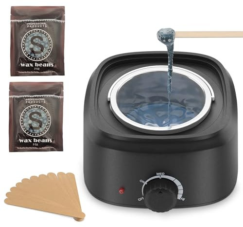 Paraheeter Wax Warmer - Wax kit for Hair Removal,Professional Wax Pot for Waxing, with 2 Bags Wax Beads and 10 Applicator Sticks, Home Wax Pot for Full Body Hair Removal