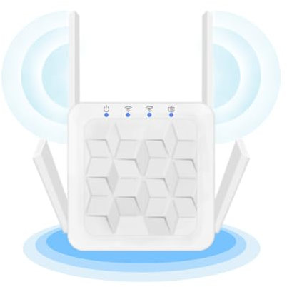 Ripetitore WiFi Potente per Casa Amplificatore WiFi 2024 Più Recente WLAN Ripetitore WiFi Extender 300Mbit/s 2.4GHz, Porta LAN, Supporta Modalità Ripetitore/Router/AP
