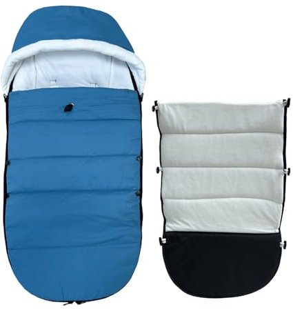 Colu Kid Universeller Fußsack für Kinderwagen, warm, kompatibel mit Babyzen YOYO – mit dicker Polsterung – weiches Futter und spritzwassergeschützte Oberfläche – maschinenwaschbar (Himmelblau)