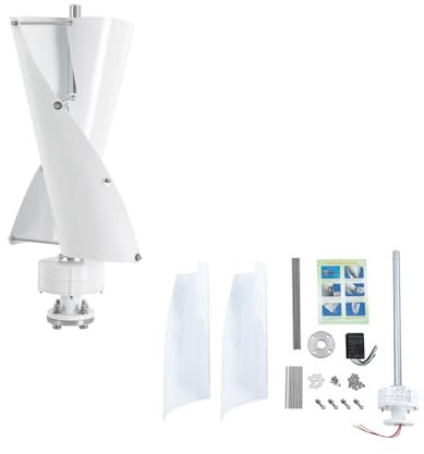 WSIKGHU 500W Vertikale Windgenerator Windkraftanlagen 24V Windkraftanlage Generator Geräuscharmer Windturbinengenerator mit Controller für Garten, Haus und Camping