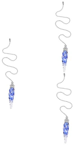 Hoement Decorative Pull Cord 3pcs Light Chain Pull Extender Ceiling Fan Pull Chain Ceiling Lamp Chain Extender Ceiling Fan Attachment Ceiling Fan with Light Pull Chain for Ceiling Lamp Glass Blue