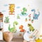 Decvictor Wandtattoo Aquarell Dinosaurier Wandaufkleber Niedlicher Cartoon Dinosaurier beim Spielen Kakteen Wandsticker Kinderzimmer Babyzimmer Jungenzimmer Mädchenzimmer Wanddeko