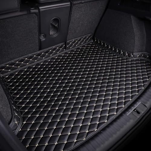 CSYKKL Auto Kofferraummatte Für Audi A6 Avant C8 2018-2023 2024 2025,Maßgeschneiderte Kratzfes Staubdicht Teppich Kofferraumwanne,Flacher Stil Kofferaummatte Matte,B/BlackBeige
