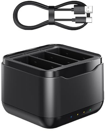 CERFFOOL Battery Charger for GoPro Hero 13 BLACK with Type-C Cable and Micro SD Card Storage 3 Channels Multi-function Charging Box for Action Camera Accessories