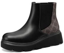 QUEEN HELENA Stivaletti Chelsea Stivali Platform Casual Donna X31-92 (Nero, Sistema Taglie Calzature EU, Adulto, Donna, Numero, Media, 40)