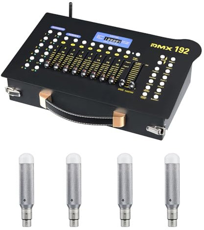 HUIOP Console d'éclairage de scène,Console de contrôleur DMX 192 Portable pour Spectacle d'éclairage de Bar de fête sur scène