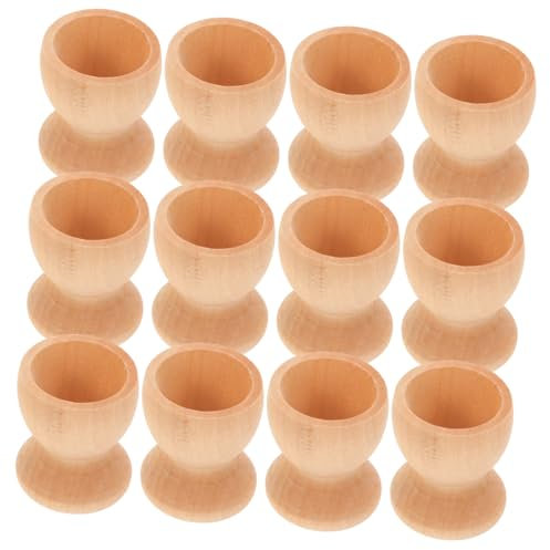 Garneck 24 Stück Holz Eierbecher Zum Bemalen – Ideal Für Bastelprojekte Und Ostern - Große Eierständer Perfekt Für Kreative Frühstücksdekoration Und Kinderaktivitäten