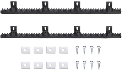sourcing map Nylon Gear Rack, 2 Pcs Total 6.6 ft Heavy Duty Reinforced Racks with Mounting Hardware Straight Gears for Slide Door Operators, Sliding Gate Openers