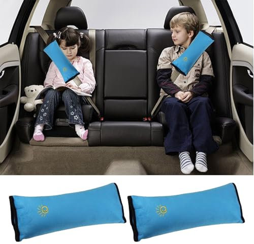 Furforstk gurtpolster kinder 2 Stück gurtschoner kinder auto Blau gurtschoner auto erwachsene dicke Polsterung gurtpolster auto erwachsene, gurtpolster auto kinder - Schutz für den Nacken