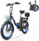 20 Folding Electric Bike for Adults with 48V 10.4Ah Battery, 3 Fat Tire Bicycle with Passenger Seat & LCD Display | 25KM/H | Power Assist | 35KM Range | City Commuter Ebike