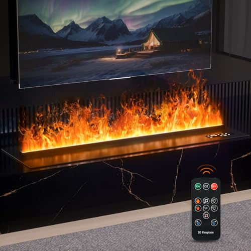 LIMERRI Wasserdampf elektrischen Kamin, 3D Flamme, (Flamme Farbe, 1000mm) | 3D Wasserdampf-Effekt, Für Schlafzimmer, Wohnzimmer, Heimdekor, Haustierfreundlich, Befeuchtung, Einfache Nachfüllung