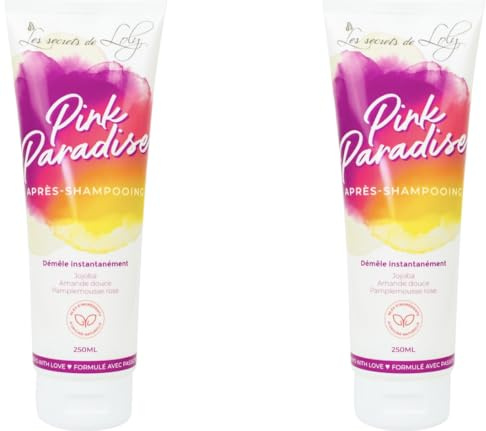 Les Secrets de Loly Pink Paradise x2 – Natürliches Detangling Conditioner – Lockiges, gelocktes & krauses Haar – Sulfate frei – vegane Feuchtigkeitspflege