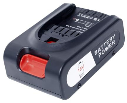 4,0-Ah-Ersatz-Lithium-Ionen-Akku für Bosch 18V PBA, kompatibel mit Allen Bosch 18V PBA-Akkus für alle Staubsauger der Unlimited-Serie, Gardena Gloria und Wagner Flymo Rapid, Schwarz