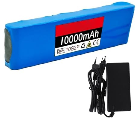 Batteria Per Ebike Da 36 V 10 Ah, Batterie Agli Ioni Di Litio Impermeabili, Batterie Per Biciclette Pieghevoli, Batteria Al Litio Di Ricambio Per Monopattini Elettrici (36V 10AH),Bullet+SM