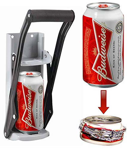 FiNeWaY Heavy Duty 16oz Tin Can Crusher Wall Mounted Compress Bottle Opener Steel Tool 500ML 2 in 1 Recycling Tool – Space Saving