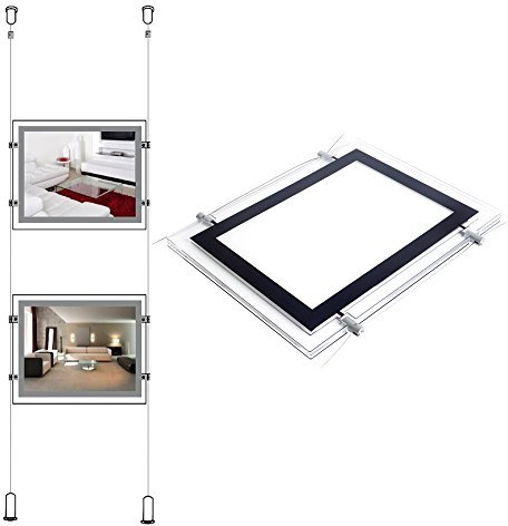 A3 Doppel Seite Landschaft acryl Kristall LED-Hintergrundbeleuchtung Poster Light Box Rahmen für Immobilien Fenster Schild (2 Für Spalte)