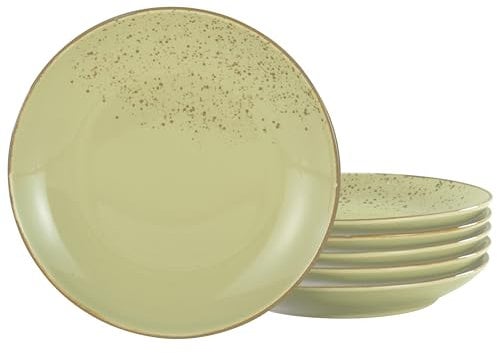 CreaTable 27 cm, Earth, 22055, Serie Nature Collection, 6-teiliges Geschirrset, Speiseteller aus Steinzeug, spülmaschinen-und mikrowellengeeignet, Qualitätsproduktion
