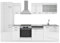 Vicco Küchenzeile R-Line, Küchenblock, Weiß Hochglanz/Weiß, 300 cm, AP Marmor