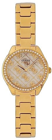 GUESS Mädchen Analog Uhr mit Edelstahl Armband GW0001L2