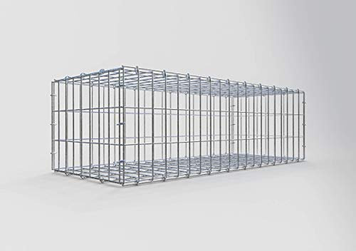 GABIONA Gabione 100 × 30 × 40 cm (L x H x T) – Steinkorb aus 4 mm Draht, Maschenweite 5 × 10 cm, C-Ring Verschluss + Gratis-Zange – ideal für Sichtschutz, Gabionenzaun, Gartenmauer und Steinkorbwand