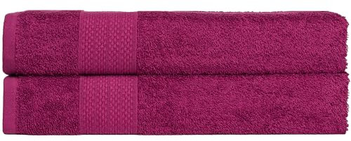 Brielle Handtuch-Set aus 100% Baumwolle - 2 Duschtücher 70x140 cm, Baumwolle Sehr saugfähige Handtücher für das Badezimmer, Duschtuch in Hotel- & Spa-Qualität, Packung mit 2, Lila Farbe