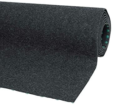 misento Kunstrasenteppich - Rasenteppich mit Noppen - Kunstrasen Outdoor - verwendung als Poolunterlage, Vliesrasen, Balkon Bodenbelag - witterungsbeständig und pflegeleicht 133 x 300 cm Anthrazit