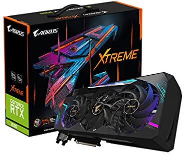Gigabyte AORUS GeForce RTX 3080 Xtreme 10G (REV2.0) Graphics Card, Max Covered Cooling, LHR, 10GB 320-bit GDDR6X, GV-N3080AORUS X-10GD REV2.0 Video Card
