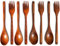 8 Piezas Tenedor Cuchara Madera Natural, Cucharas De Madera, Cubiertos De Madera, Mango Largo Cuchara Y Tenedor, Para Fiestas, Banquetes, Buffet, Catering, Vida Cotidiana, Marrón